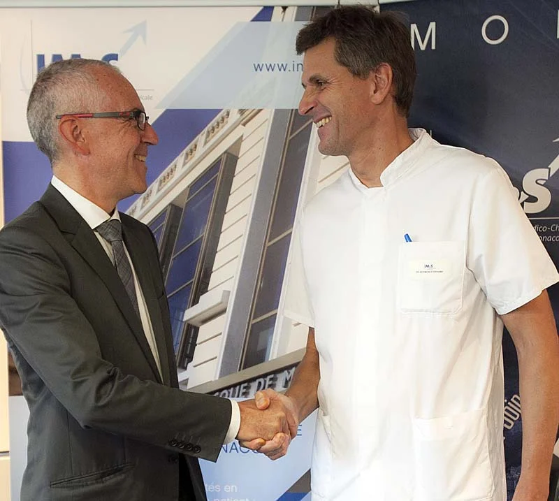 Umberto Langellotti président de la Fédération Monégasque de Cyclisme (FMC) et Stéphane Bermon médecin du sport à l’IM2S